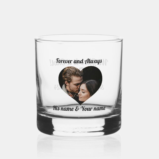 Custom Liquor and Whiskey Glass for Couples Whiskyglas (Vorderseite)