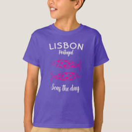 Custom Lissabon Portugal Küstenreise Grüner Fisch T-Shirt