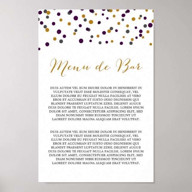 Custom Listing - Alcohol Menu Poster (Vorne)