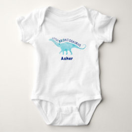 Custom Little Brontosaurus Dinosaur Baby Brother Baby Strampler