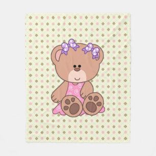 Custom Little Girl Bear Fleecedecke