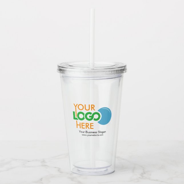 Custom Logo Acryl-Tumbler mit Stroh kein Minimum Acryltrinkbecher (Vorderseite)