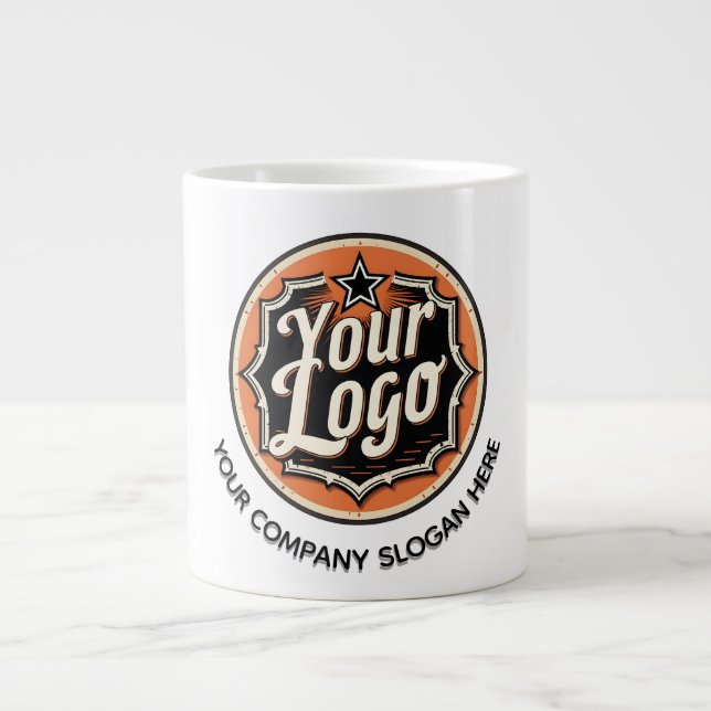 Custom Logo and Text Business Jumbo-Tasse (Vorderseite)