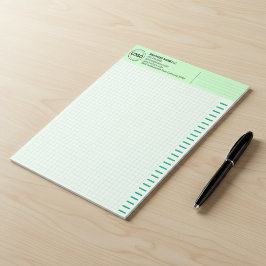 Custom Logo, Big Green Engineering Graph Paper Pad Notizblock