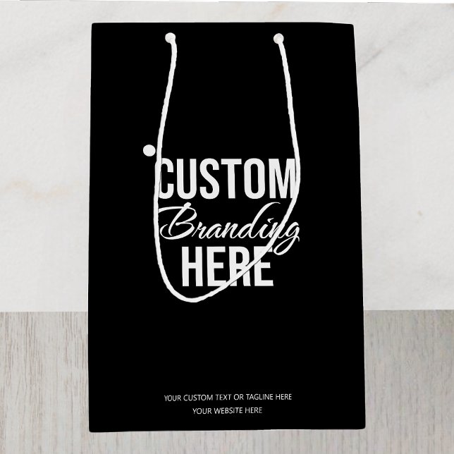 Custom Logo Black Business Geschenktasche Mittlere Geschenktüte (custom business gift bag logo)