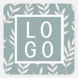 CUSTOM LOGO BOTANIC PFLANZE LEAF PATTERSAGE GREEN QUADRATISCHER AUFKLEBER