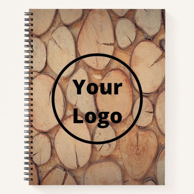 Custom Logo Brown Tree Logs Notizbuch (Vorderseite)