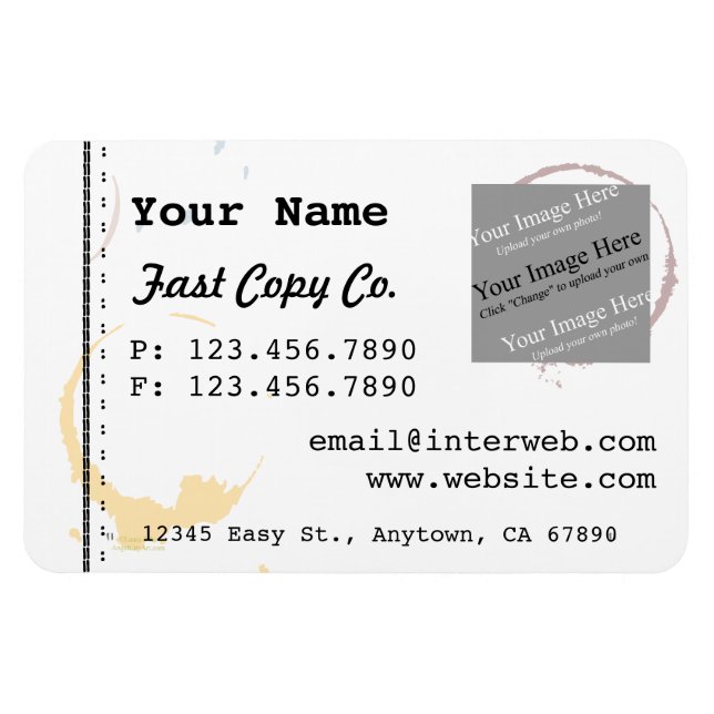 Custom Logo Business Card Coffeestain Magnets Magnet (Horizontal)