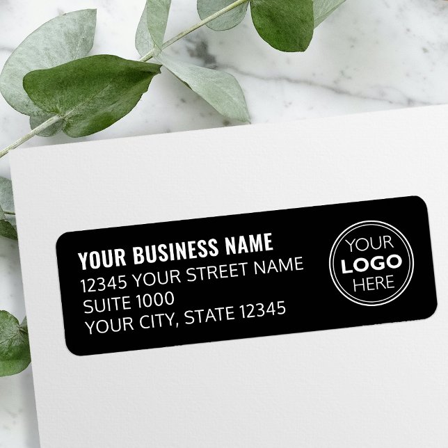 Custom Logo Business Company Black Return Address (Von Creator hochgeladen)