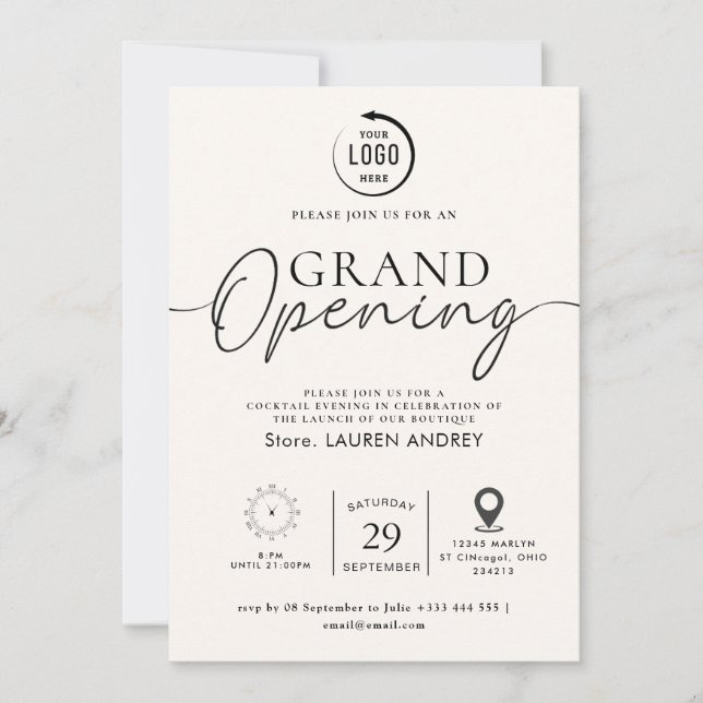 Custom Logo Business Open House Invitation (Devant)