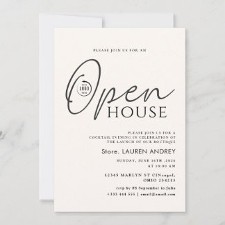 Custom Logo Business Open House Invitation Einladung