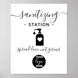 Custom Logo Business Safety Sanitizing Station Poster