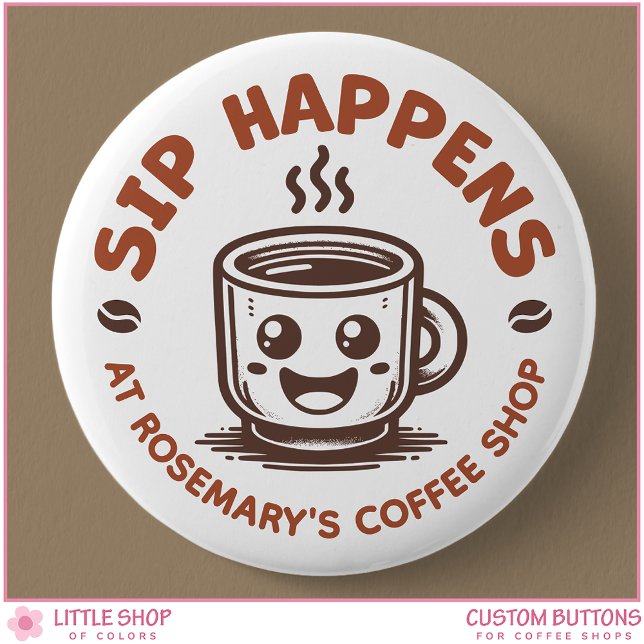 Custom Logo Coffee Shop Café Button (Von Creator hochgeladen)