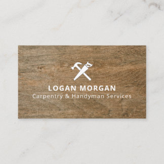Custom Logo Construction Handyman Wood Visitenkarte