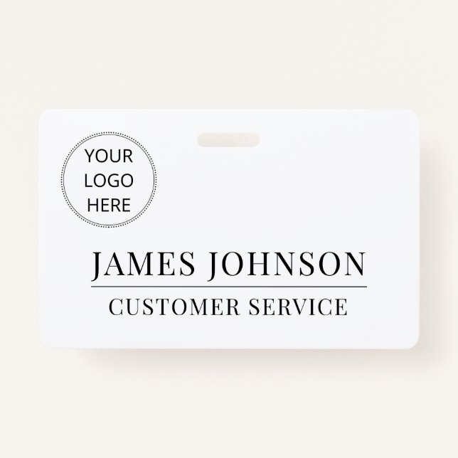 Custom Logo Customer Service Employee Name Ausweis (Vorderseite)