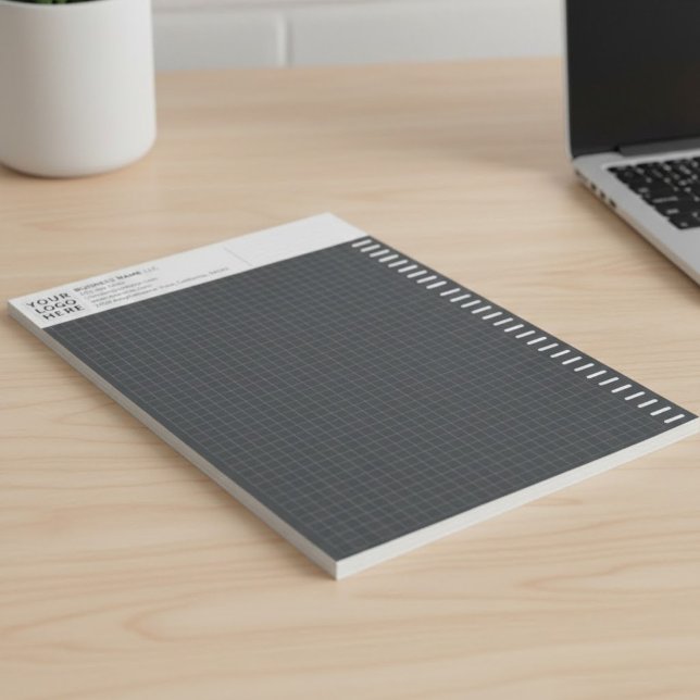 Custom Logo, Dark Engineering Graph Paper Grid Pad Notizblock (premium engineering computation pad integrates your business logo onto every sheet)