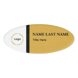 Custom Logo Elegant Dusty Blue White Magnet Namenschild