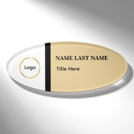 Custom Logo Elegant Dusty Blue White Magnet Namenschild