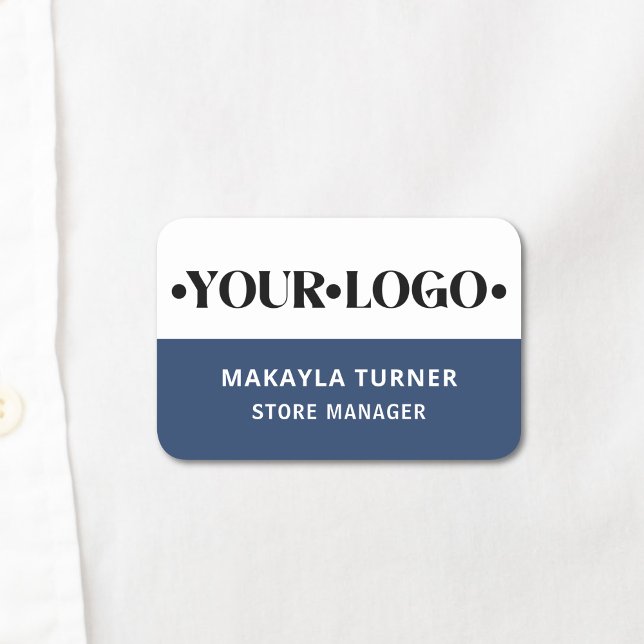 Custom Logo Employee Blue Namensschild (Von Creator hochgeladen)
