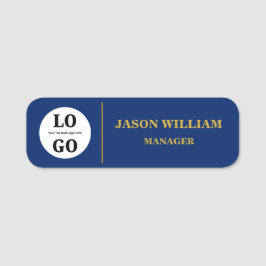 Custom Logo Employee Luxury Blue Namensschild