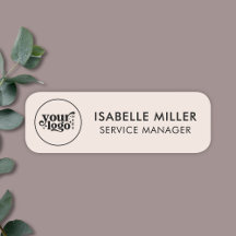 Custom Logo Employee Magnetic Or Safety Pin Beige
