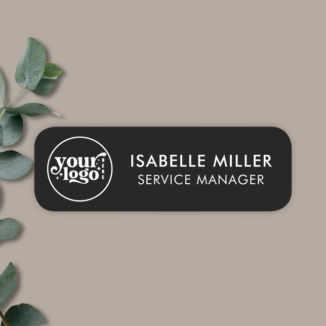 Custom Logo Employee Magnetic Or Safety Pin Black Namensschild (Custom Logo Employee Magnetic Or Safety Pin White Name Tag)