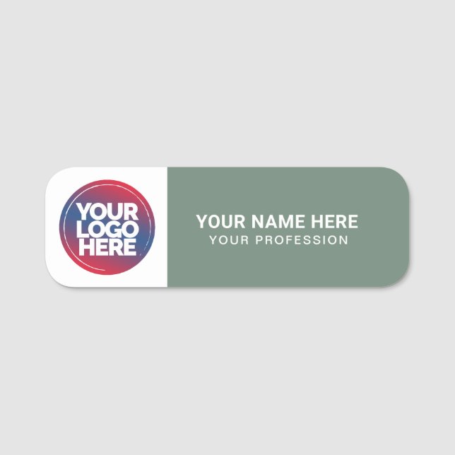 Custom Logo Employee magnetic or safety pin Namensschild (Vorderseite)