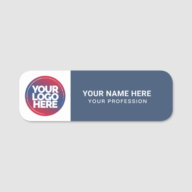Custom Logo Employee magnetic or safety pin Namensschild (Vorderseite)