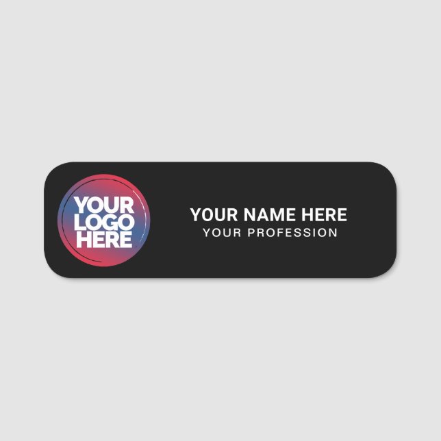 Custom Logo Employee magnetic or safety pin Namensschild (Vorderseite)