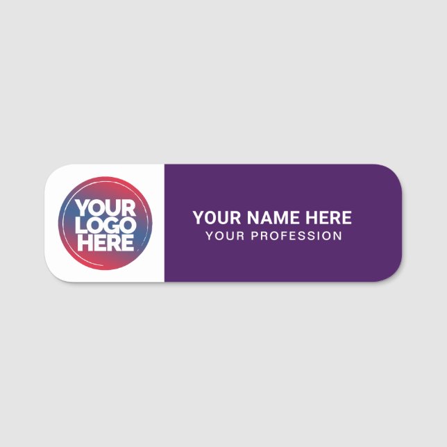Custom Logo Employee magnetic or safety pin Namensschild (Vorderseite)