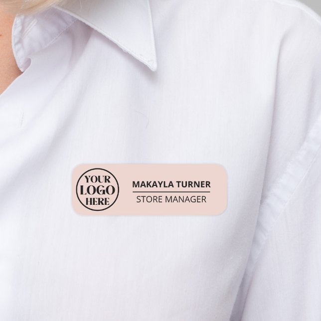 Custom Logo Employee Magnetic Or Safety Pin Pink Namensschild (Von Creator hochgeladen)