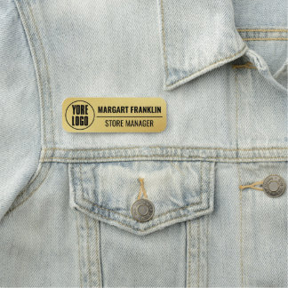 Custom Logo Employee Safety Pin or Magnetic Faux  Namensschild
