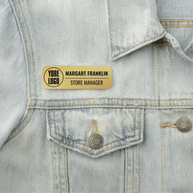 Custom Logo Employee Safety Pin or Magnetic Faux  Namensschild (Beispiel)