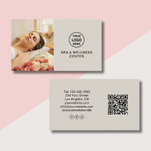 Custom Logo Foto QR Wellness-Center Wellness Cente Visitenkarte