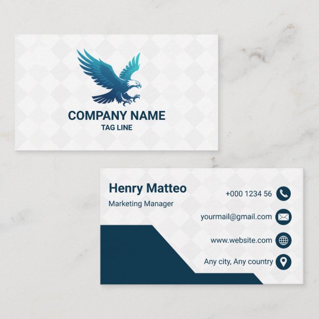 Custom Logo Geometric Business Card Corporate Visitenkarte (Vorne/Hinten)