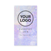 Custom Logo Glitzer Bokeh Modern Holographic Busi