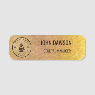 Custom Logo Gold Employee Badge with Magnetic or P