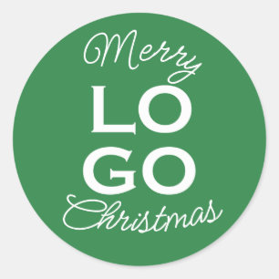 Custom Logo Green Frohe Weihnachten Runder Aufkleber