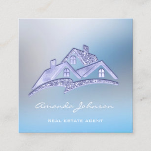 Custom Logo House Real Anwesen Agent Zuhause Glam  Quadratische Visitenkarte