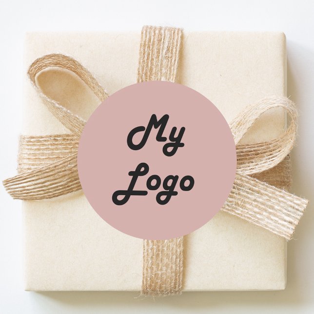 Custom logo image business dusty rose pink runder aufkleber (Von Creator hochgeladen)
