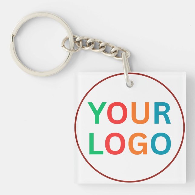 Custom Logo Keychain for Business Branding Schlüsselanhänger (Vorderseite)
