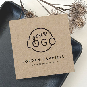 Custom Logo Kraft Papier modern minimalistisch Quadratische Visitenkarte
