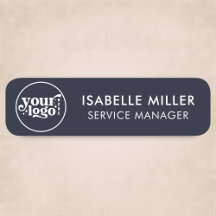 Custom Logo Magnetic Or Safety Pin Navy Small