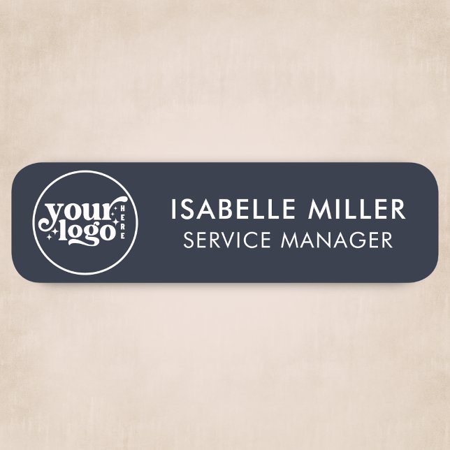 Custom Logo Magnetic Or Safety Pin Navy Small Namensschild (Custom Logo Magnetic Or Safety Pin Navy Small Name Tag)