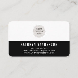 CUSTOM LOGO modern, schlicht, einfach, leicht schw Visitenkarte