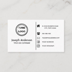 Custom Logo Moderne minimalistische soziale Medien Visitenkarte