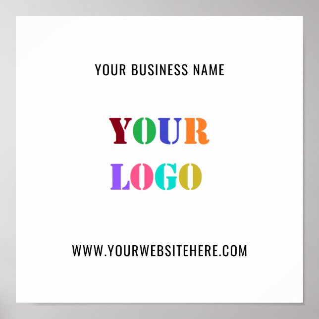 Custom Logo Name Text Promotional Business Poster (Vorne)