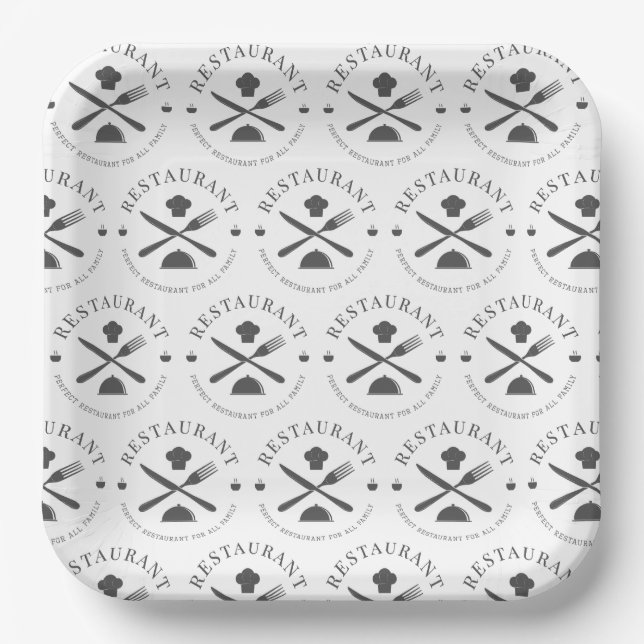  Custom Logo Pattern Food Trucks Street Vendors  Pappteller (Vorderseite)