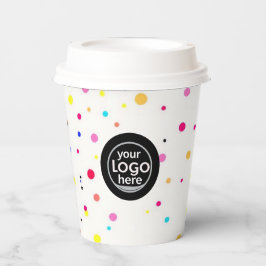 Custom Logo Polka Dot Paper Cup 8oz Pappbecher