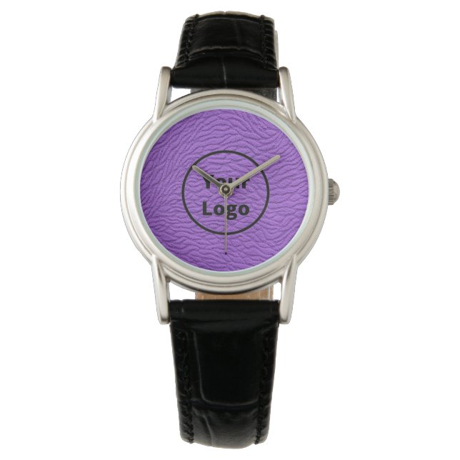 Custom Logo Purple Carpet Print Armbanduhr (Vorderseite)